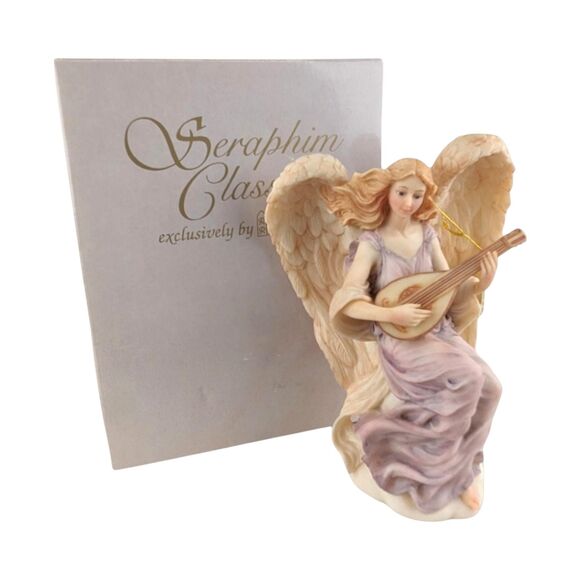 Vintage Roman Seraphim Classics Lydia "Winged Poet" Angel Figurine with Harp - Picture 6 of 7